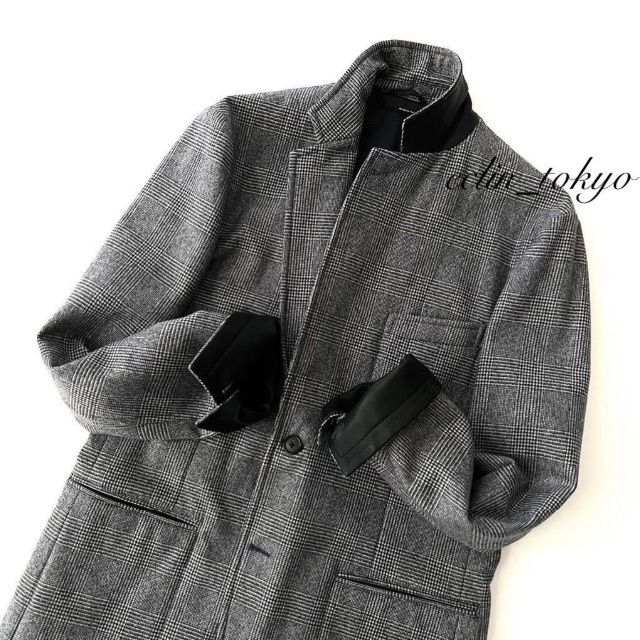 HERMES - 新品同様 HERMES レザー切替 最高級 ジャケット E3755 HERMES - 新品同様 HERMES レザー切替 最高級 ジャケット E3755