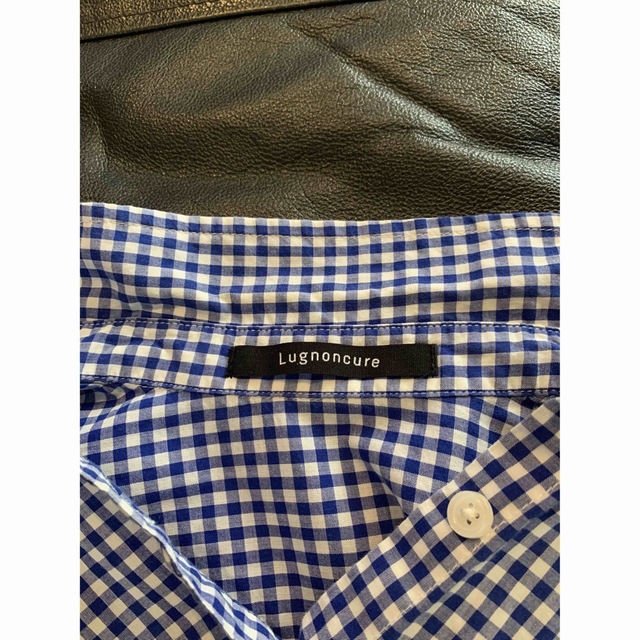 Lugnoncure(ルノンキュール)のLugnoncure  長袖　青ギンガムチェックシャツ　レディース　M レディースのトップス(シャツ/ブラウス(長袖/七分))の商品写真