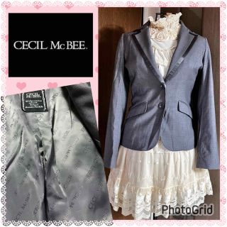 セシルマクビー(CECIL McBEE)のセシルマクビー★未使用★裏地総ロゴ★パイピング★大人綺麗★春ジャケット(その他)