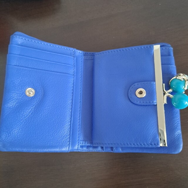 ANNA SUI　アナスイ　二つ折り財布　がま口　プレイングキャット　青　ブルー