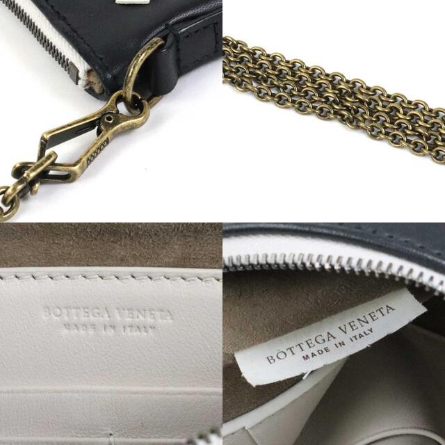 ボッテガヴェネタ BOTTEGAVENETA 斜め掛けショルダーバッグ イントレチャート レザー ブラック×ホワイト レディース 送料無料 h29212f 8