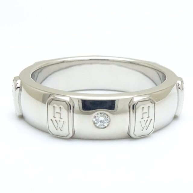 HARRY WINSTON(ハリーウィンストン)のハリーウィンストン HARRY WINSTON HWロゴ バンド リング 指輪 1Pダイヤモンド 6.5号 WBDWRDBZHWL-040 K18WG ホワイトゴールド / 199248【中古】【BJ】 レディースのアクセサリー(リング(指輪))の商品写真