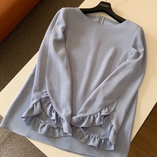 フォクシー(FOXEY)の♡美品♡ FOXEY 38 VERY掲載 フリル袖 ブラウス サックスブルー(シャツ/ブラウス(長袖/七分))