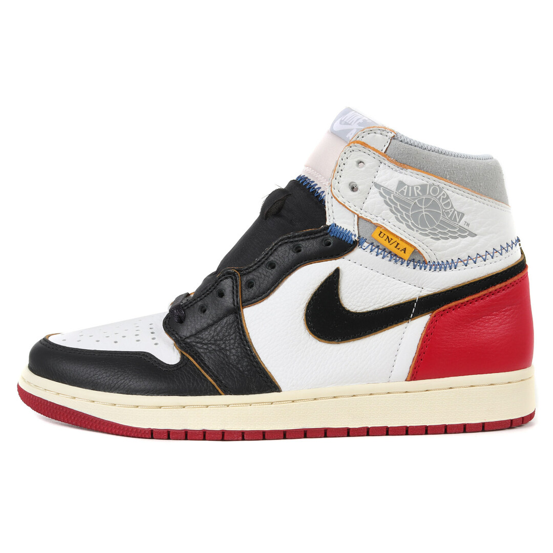 NIKE ナイキ UNION AIR JORDAN 1 RETRO HI NRG / UN (BV1300-106) 18AW ユニオン エアジョーダン1 レトロ ホワイト ブラック バーシティレッド サイズ：US8.5 26.5cm スニーカー コラボ 【メンズ】