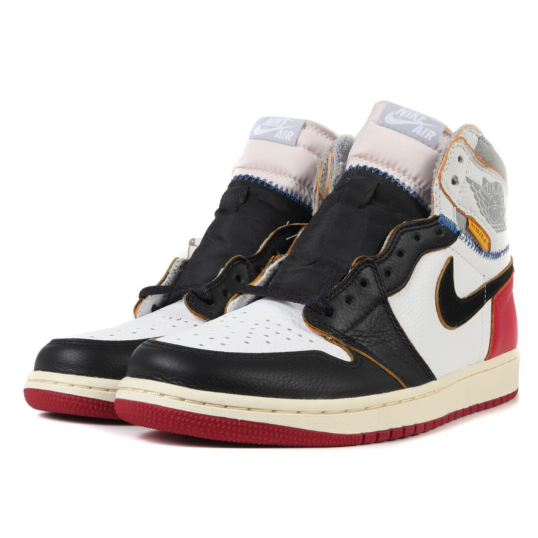 NIKE(ナイキ)のNIKE ナイキ UNION AIR JORDAN 1 RETRO HI NRG / UN (BV1300-106) 18AW ユニオン エアジョーダン1 レトロ ホワイト ブラック バーシティレッド サイズ：US8.5 26.5cm スニーカー コラボ 【メンズ】 メンズの靴/シューズ(スニーカー)の商品写真