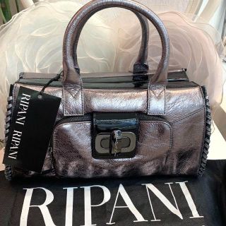 ☆未使用品☆RIPANI リパーニ 2WAYミニボストンバッグ シルバーブロンズ