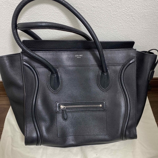 celine(セリーヌ)のラゲージ　ミディアム　黒　セリーヌ　シルバー　旧ロゴ レディースのバッグ(ハンドバッグ)の商品写真