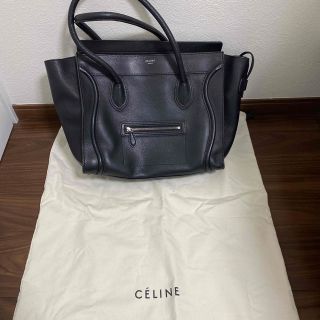 セリーヌ(celine)のラゲージ　ミディアム　黒　セリーヌ　シルバー　旧ロゴ(ハンドバッグ)