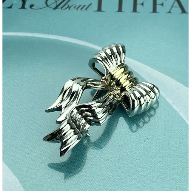 Tiffany& Co. ティファニー リボンモチーフ ブローチ 925/750 超歓迎 s 
