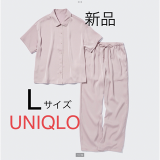 ユニクロ(UNIQLO)の現行品　ユニクロ　UNIQLO   サテンパジャマ　（ 半袖 ）　パジャマ　L(パジャマ)