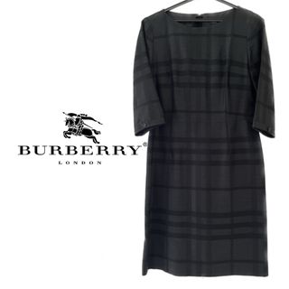 バーバリー(BURBERRY)のバーバリー 黒チェックワンピース(ひざ丈ワンピース)