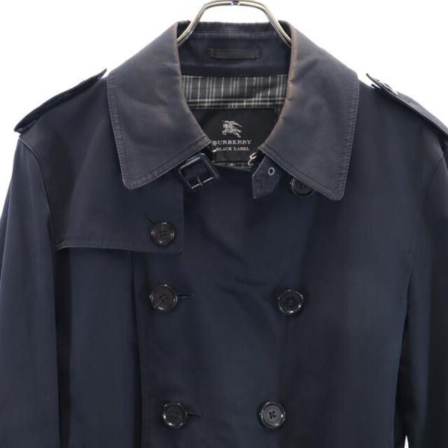 バーバリーブラックレーベル 日本製 三陽商会 トレンチ コート M 黒 BURBERRY BLACK LABEL ウエストベルト メンズ 【中古】  【230330】