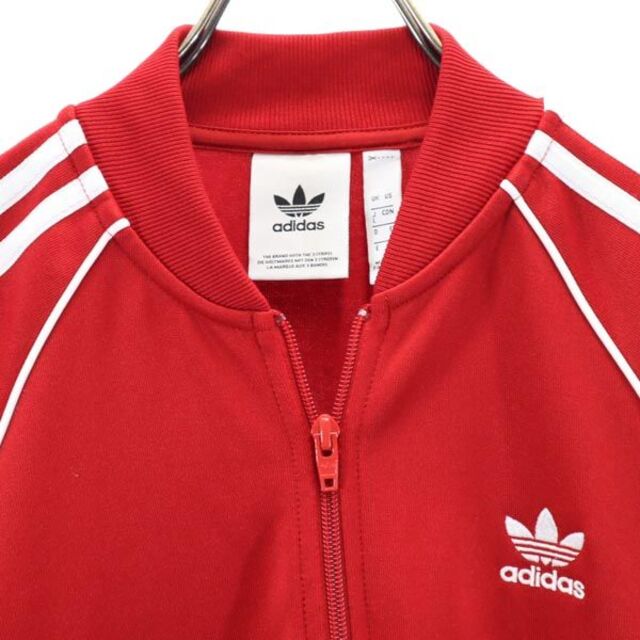 adidas(アディダス)のアディダス トレフォイルロゴ ジップジャケット L レッド系 adidas 3ライン メンズ 【中古】  【230330】 メンズのジャケット/アウター(ダッフルコート)の商品写真