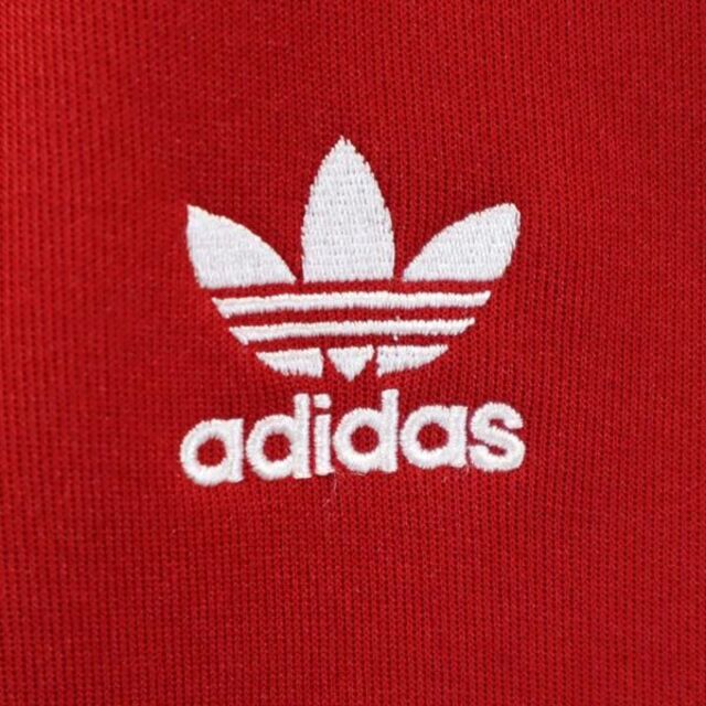 adidas(アディダス)のアディダス トレフォイルロゴ ジップジャケット L レッド系 adidas 3ライン メンズ 【中古】  【230330】 メンズのジャケット/アウター(ダッフルコート)の商品写真