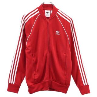 アディダス(adidas)のアディダス トレフォイルロゴ ジップジャケット L レッド系 adidas 3ライン メンズ 【中古】  【230330】(ダッフルコート)