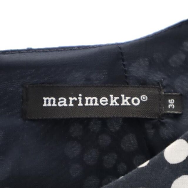 marimekko(マリメッコ)のマリメッコ 長袖 総柄 ワンピース 36 ブラック系 marimekko バックボタン レディース 【中古】  【230330】 レディースのワンピース(ミニワンピース)の商品写真