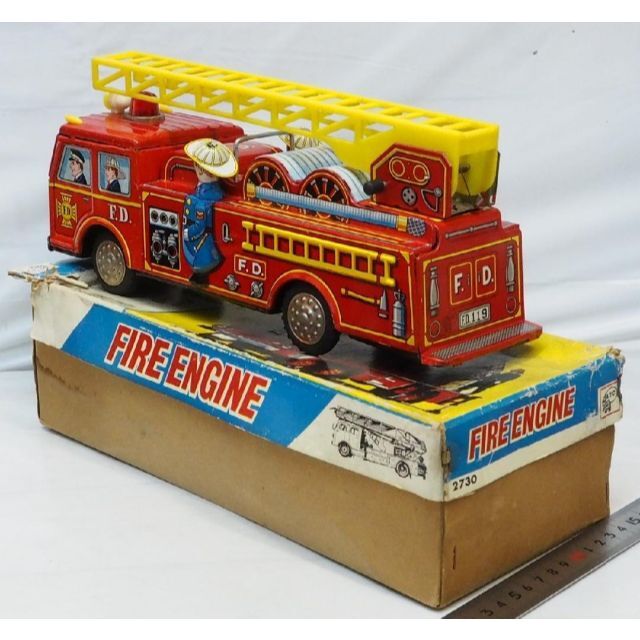 旭玩具【ファイヤーエンジン ハシゴ消防車】当時物ブリキ玩具 TIN TOY