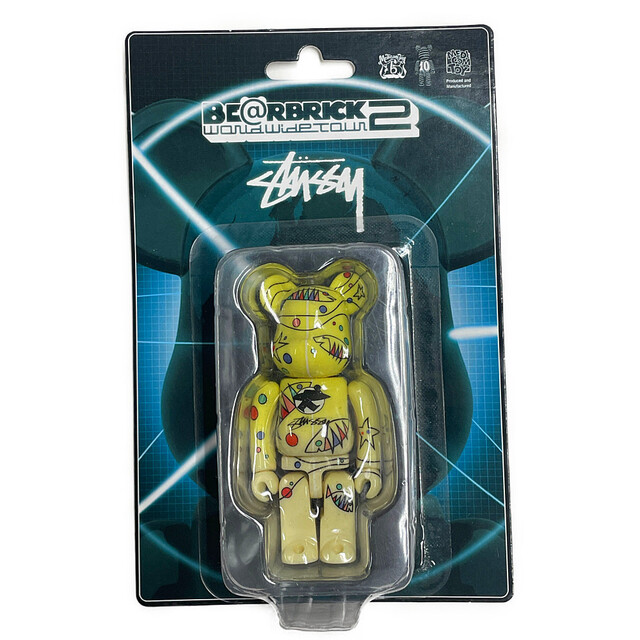 STUSSY ステューシー × メディコムトイWORLD WIDE TOUR 2 BE@RBRICK 100% ベアブリック フィギュア 正規品 / B3490