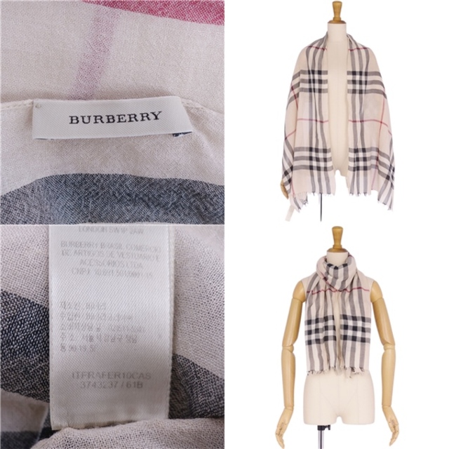 美品 バーバリー BURBERRY ストール マフラー ショール ノバチェック柄