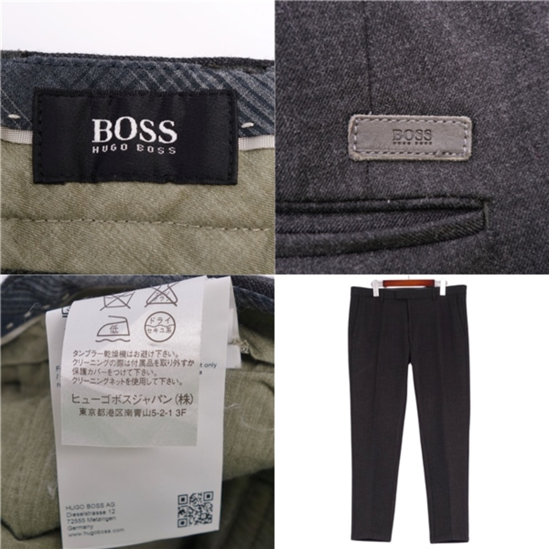 HUGO & ENZO(ウーゴアンドエンツォ)の美品 ヒューゴボス HUGO BOSS パンツ ロングパンツ スラックスパンツ ストレッチ 無地 ボトムス メンズ 50(L相当) ブラック メンズのパンツ(スラックス)の商品写真