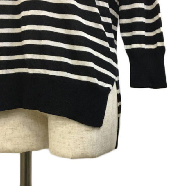 AG by aquagirl(エージーバイアクアガール)のエージーバイアクアガール セーター ニット ボーダー 七分袖 M 黒 白 レディースのトップス(ニット/セーター)の商品写真