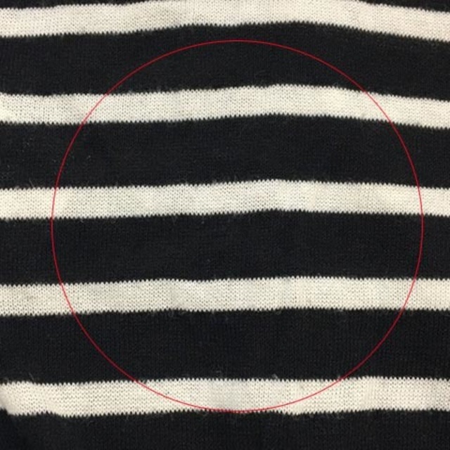 AG by aquagirl(エージーバイアクアガール)のエージーバイアクアガール セーター ニット ボーダー 七分袖 M 黒 白 レディースのトップス(ニット/セーター)の商品写真