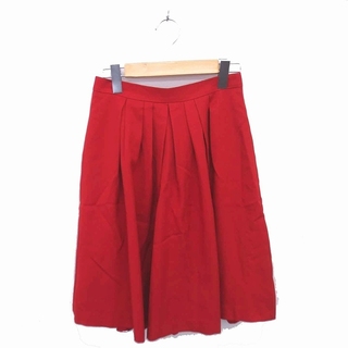 クリアインプレッション(CLEAR IMPRESSION)のクリアインプレッション フレア スカート ひざ丈 薄手 1 赤 レッド(ひざ丈スカート)