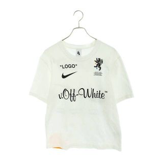 ナイキ(NIKE)のナイキ ×オフホワイト OFF-WHITE  AJ3374-100 ロゴプリントTシャツ メンズ XS(Tシャツ/カットソー(半袖/袖なし))