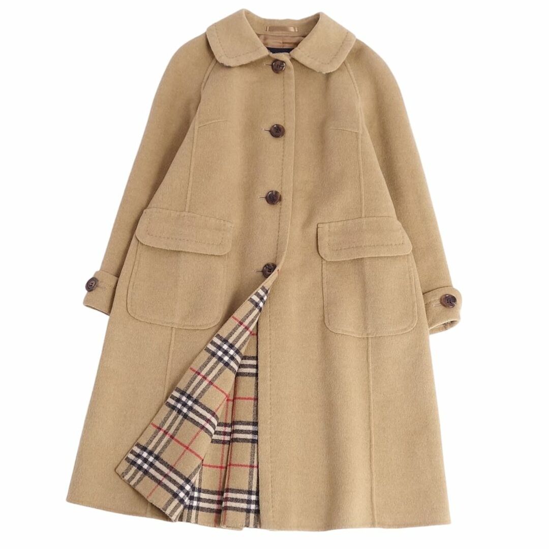 BURBERRY(バーバリー)の美品 バーバリー ロンドン BURBERRY LONDON コート ロングコート ウール カシミヤ 裏チェック アウター レディース 40(M相当) ベージュ レディースのジャケット/アウター(その他)の商品写真