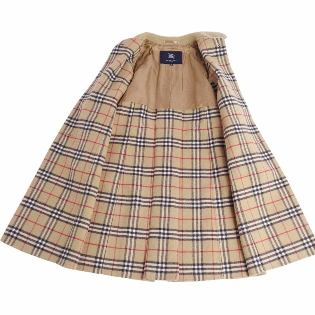 BURBERRY(バーバリー)の美品 バーバリー ロンドン BURBERRY LONDON コート ロングコート ウール カシミヤ 裏チェック アウター レディース 40(M相当) ベージュ レディースのジャケット/アウター(その他)の商品写真