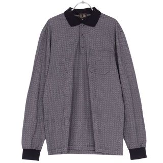 ダンヒル(Dunhill)の美品 ダンヒル Dunhill シャツ ロングスリーブ 総柄 コットン トップス メンズ イタリア製 M グレー/ブラック(シャツ)