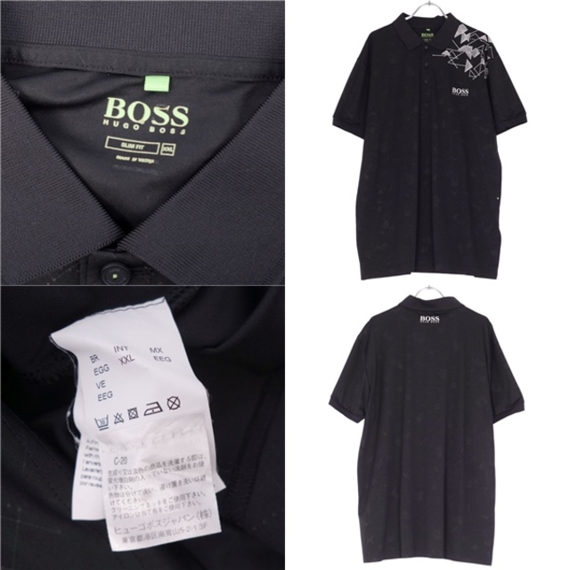 美品 ヒューゴボス HUGO BOSS GREEN シャツ ポロシャツ 総柄 美品 ヒューゴボス HUGO BOSS GREEN シャツ ポロシャツ 総柄