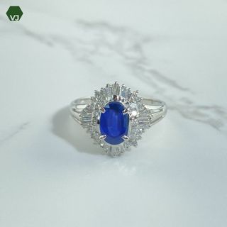 【20-28】サファイア　ダイヤモンド　リング　S1.18ct　D0.41ct(リング(指輪))