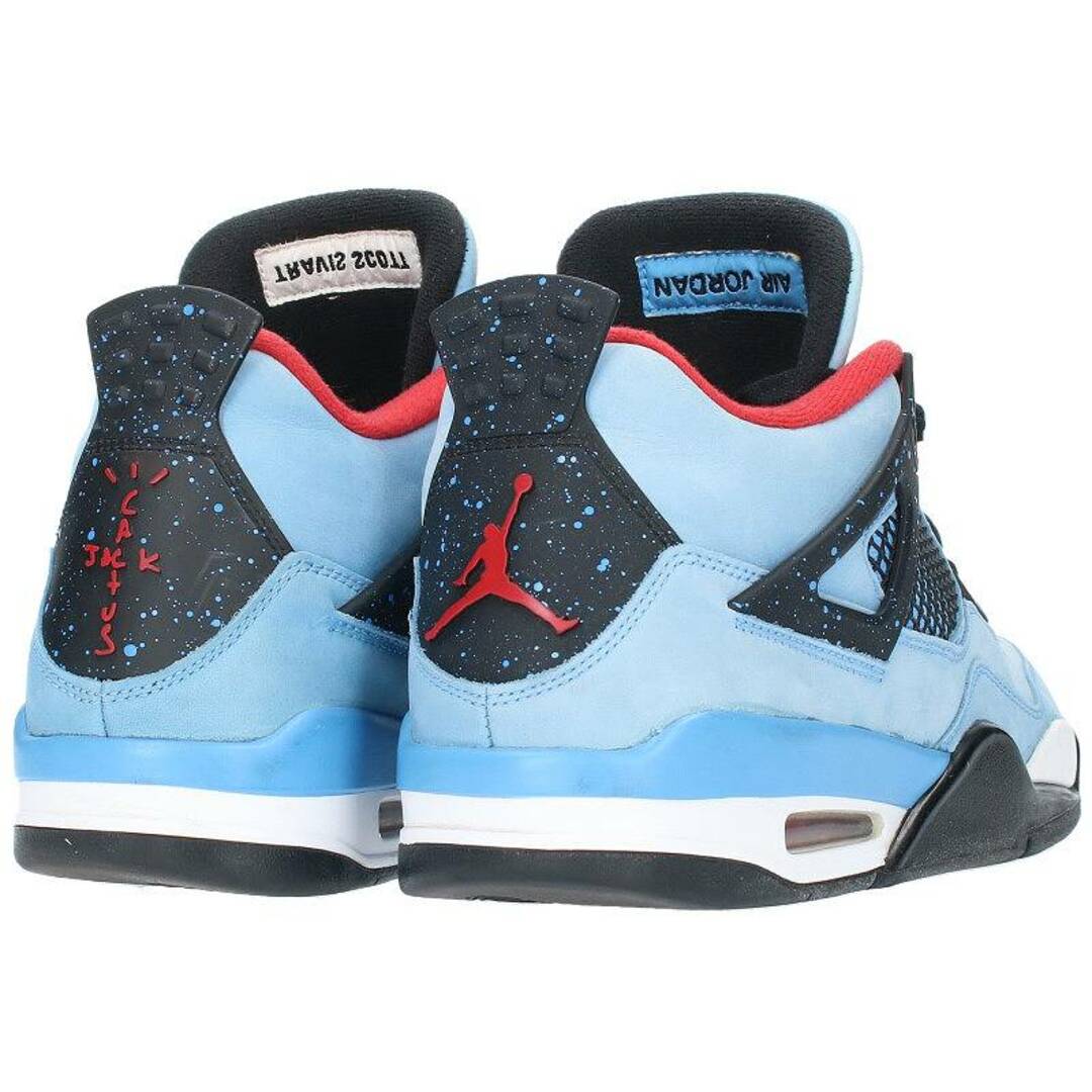 NIKE ナイキ ×TRAVIS SCOTT AIR JORDAN 4 RETRO トラヴィススコット エアジョーダン4レトロハイカットスニーカー 308497 406 US9 ブルー