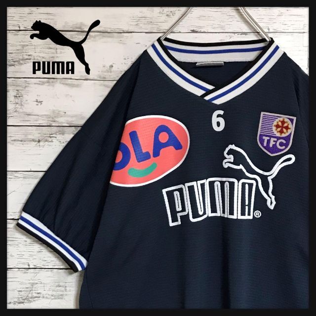 PUMA(プーマ)の【美品】プーマ　デカロゴ＆裏表プリントリンガーTシャツ　入手困難　E311 メンズのトップス(Tシャツ/カットソー(半袖/袖なし))の商品写真