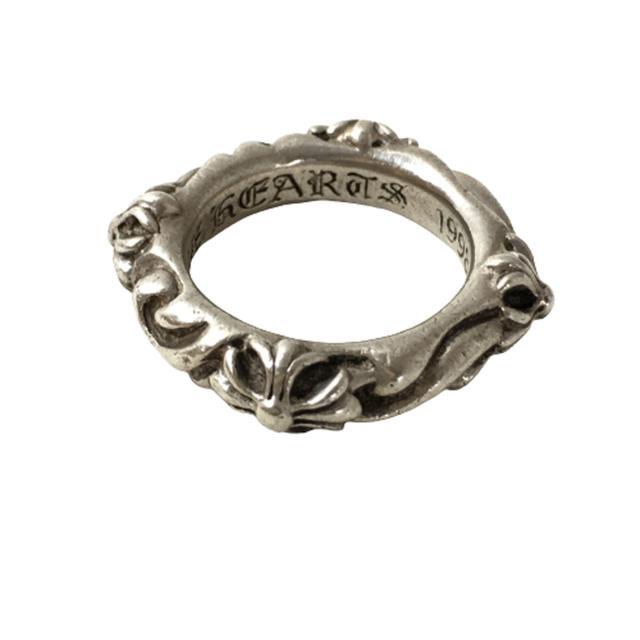 クロムハーツ CHROME HEARTS リング SBTバンドリング SBT BAND RING 9.5号 指輪 シルバー クロス スクロール【A0】