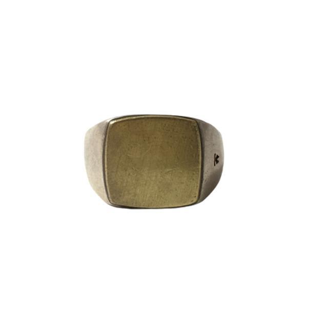 TOM WOOD トムウッド クッションリング ゴールドトップ CUSHION SILVER GOLD TOP RING シグネットリング シルバー 指輪 17号