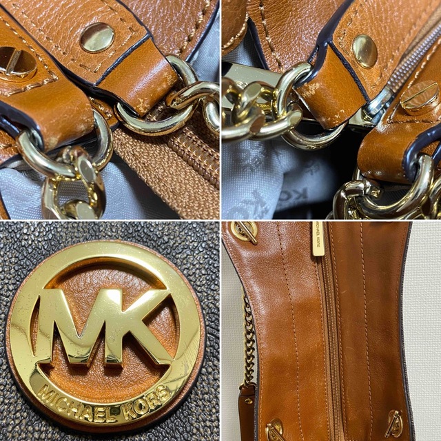 Michael Kors(マイケルコース)の【中古】MICHAEL KORS（マイケルコース）チェーントートバッグ ブラウン レディースのバッグ(トートバッグ)の商品写真