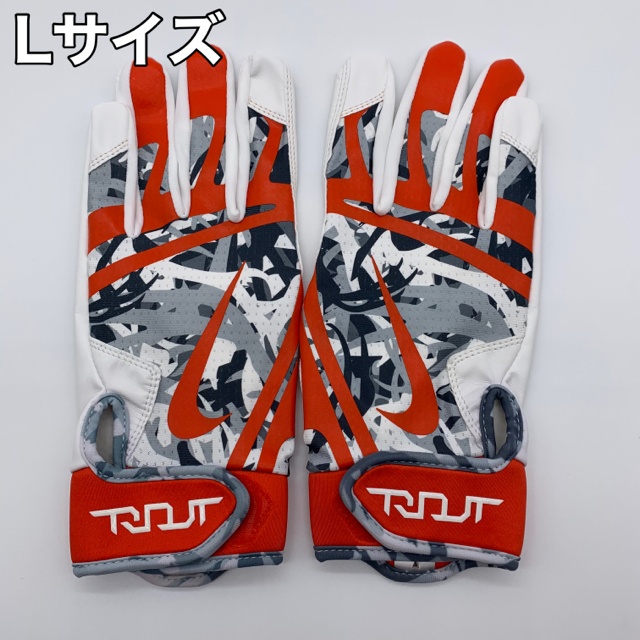 NIKE - NIKE ナイキ トラウトモデル バッティング手袋 オレンジ L 両手
