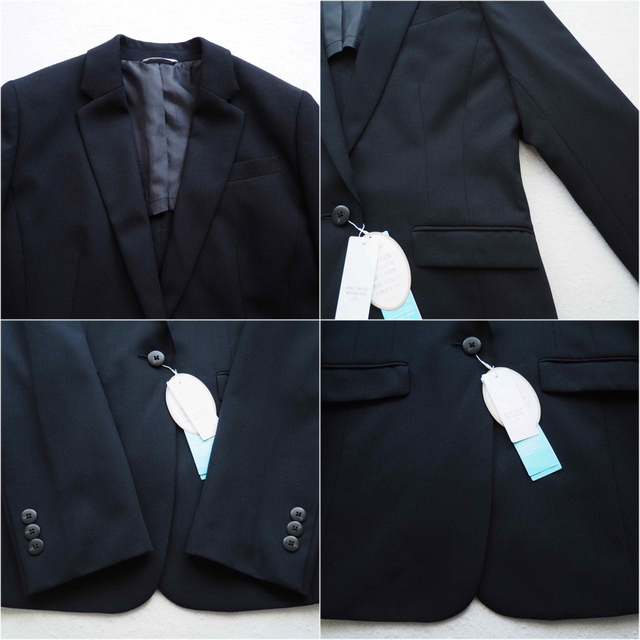 青山(アオヤマ)の【新品】ANCHOR WOMAN 洗える パンツスーツ セットアップ 春夏用 黒 レディースのフォーマル/ドレス(スーツ)の商品写真