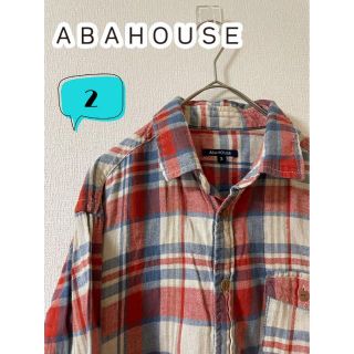 アバハウス(ABAHOUSE)のABAHOUSE アバハウス 麻混　メンズチェックシャツ　2(シャツ)