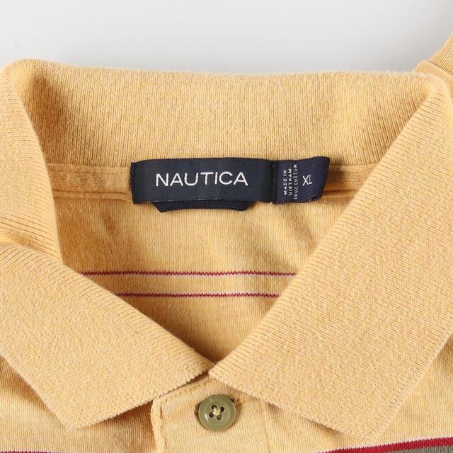 NAUTICA(ノーティカ)の古着 ノーティカ NAUTICA 長袖 ボーダー ポロシャツ メンズXL /eaa324344 メンズのトップス(ポロシャツ)の商品写真