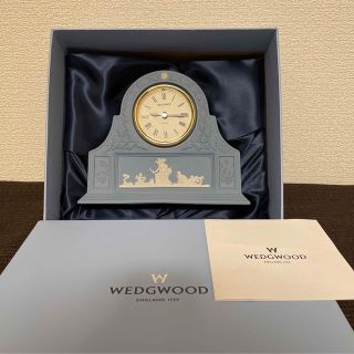 ウェッジウッド(WEDGWOOD)のウェッジウッド　ジャスパー　ペールブルー　マントルクロック(置物)