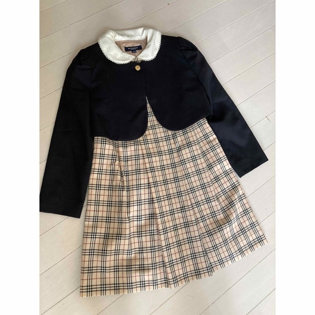 美品 バーバリーズ フォーマル 女の子 チェック ワンピース ボレロ-