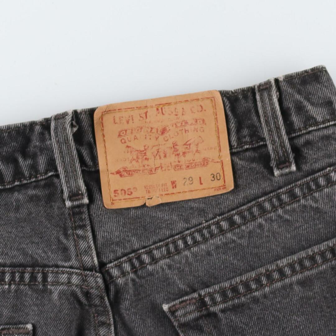 90年代 リーバイス Levi's 505 REGULAR FIT STRAIGHT LEG ブラックジーンズ テーパードデニムパンツ USA製 レディースL(w28) ヴィンテージ /eaa325134 2