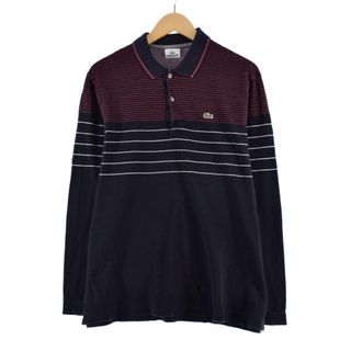 ラコステ(LACOSTE)の古着 ラコステ LACOSTE 長袖 ボーダー ポロシャツ 7 メンズM /eaa324756(ポロシャツ)