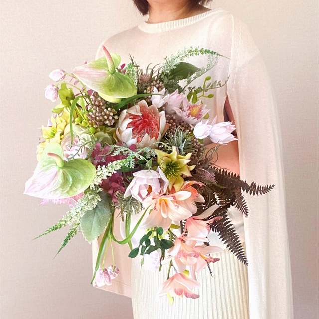 ナチュラルリゾートbouquet♡ブートニア付きインテリアフラワー