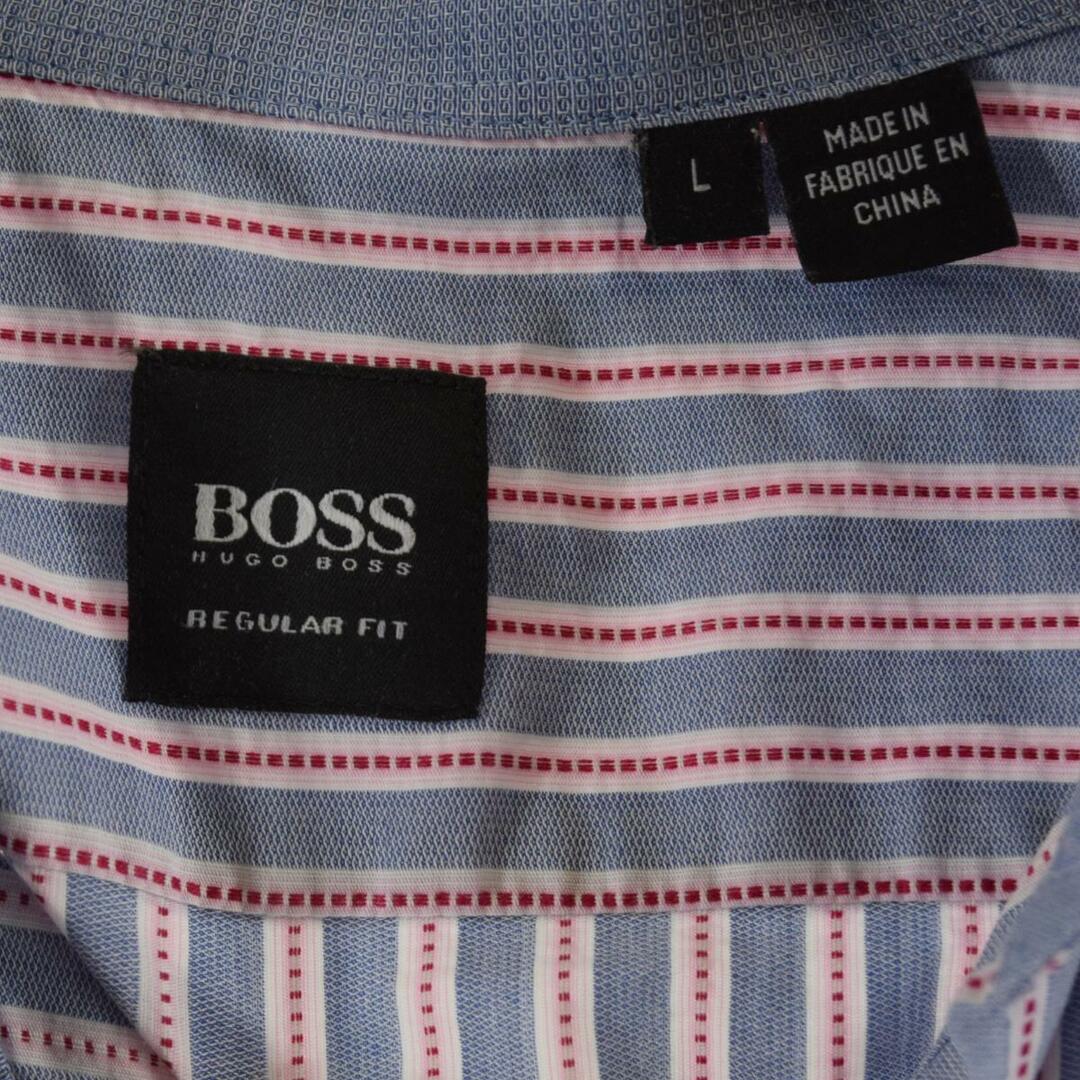 ヒューゴボス HUGO BOSS 長袖 ストライプシャツ メンズL /eaa308801