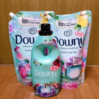 ダウニー　柔軟剤　フレッシュフラワー　本体ボトル　詰め替え　詰替　downy 緑(洗剤/柔軟剤)