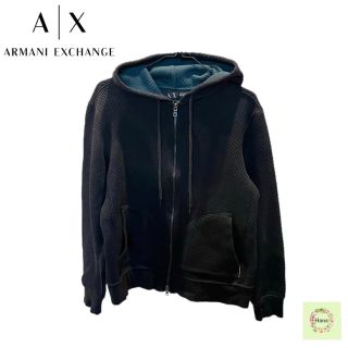 アルマーニエクスチェンジ(ARMANI EXCHANGE)のアルマーニ エクスチェンジ キルティング パーカー トップス ブラック 中古(パーカー)